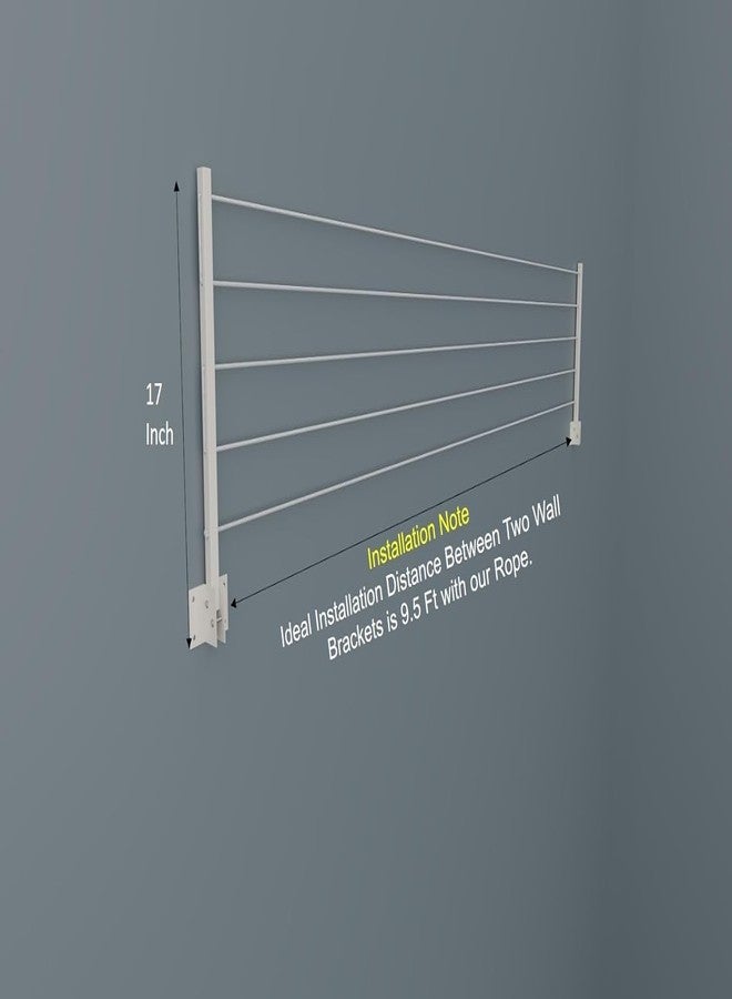 PulGos Metal Cloth Drying Stand/Foldable Cloth Stand/Wall Mounted Cloth Drying Rack/Cloth Hanger for Home or Balcony/Heavy Duty Laundry Rack/Drying Rack for Clothes with All The Essentials - Image 5